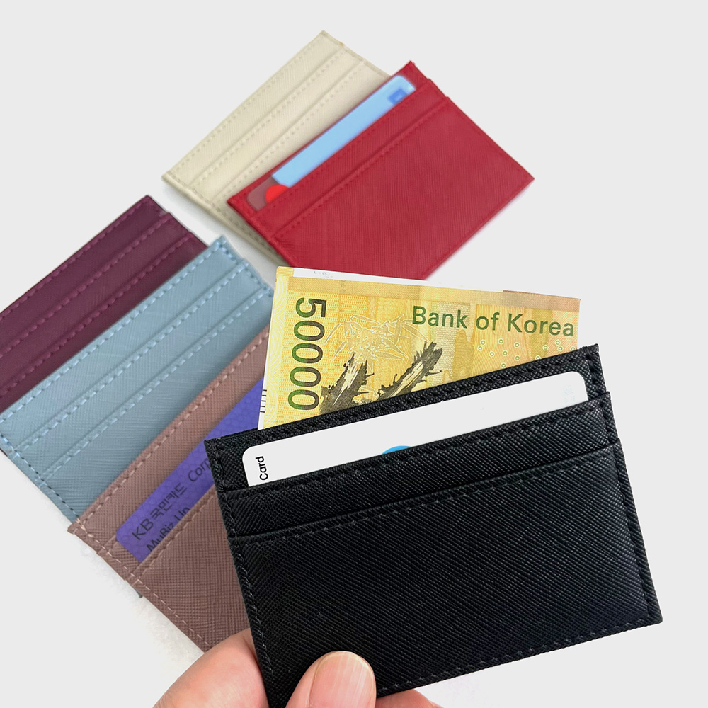 [1+1할인] 홀더 양면 가죽 카드 지갑 지폐 수납 반지갑 (7color) 가벼운 선물용 남녀공용